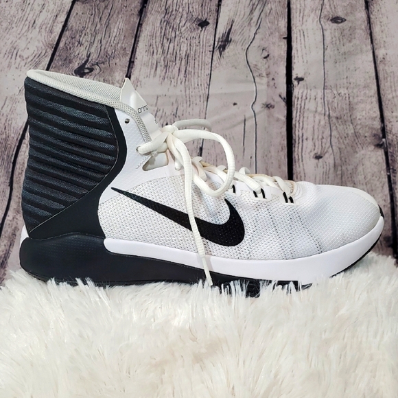 Nike Women's Prime Hype DF 2016 White and Black High-Top Shoes Size 8.5 EUC - Picture 1 of 10